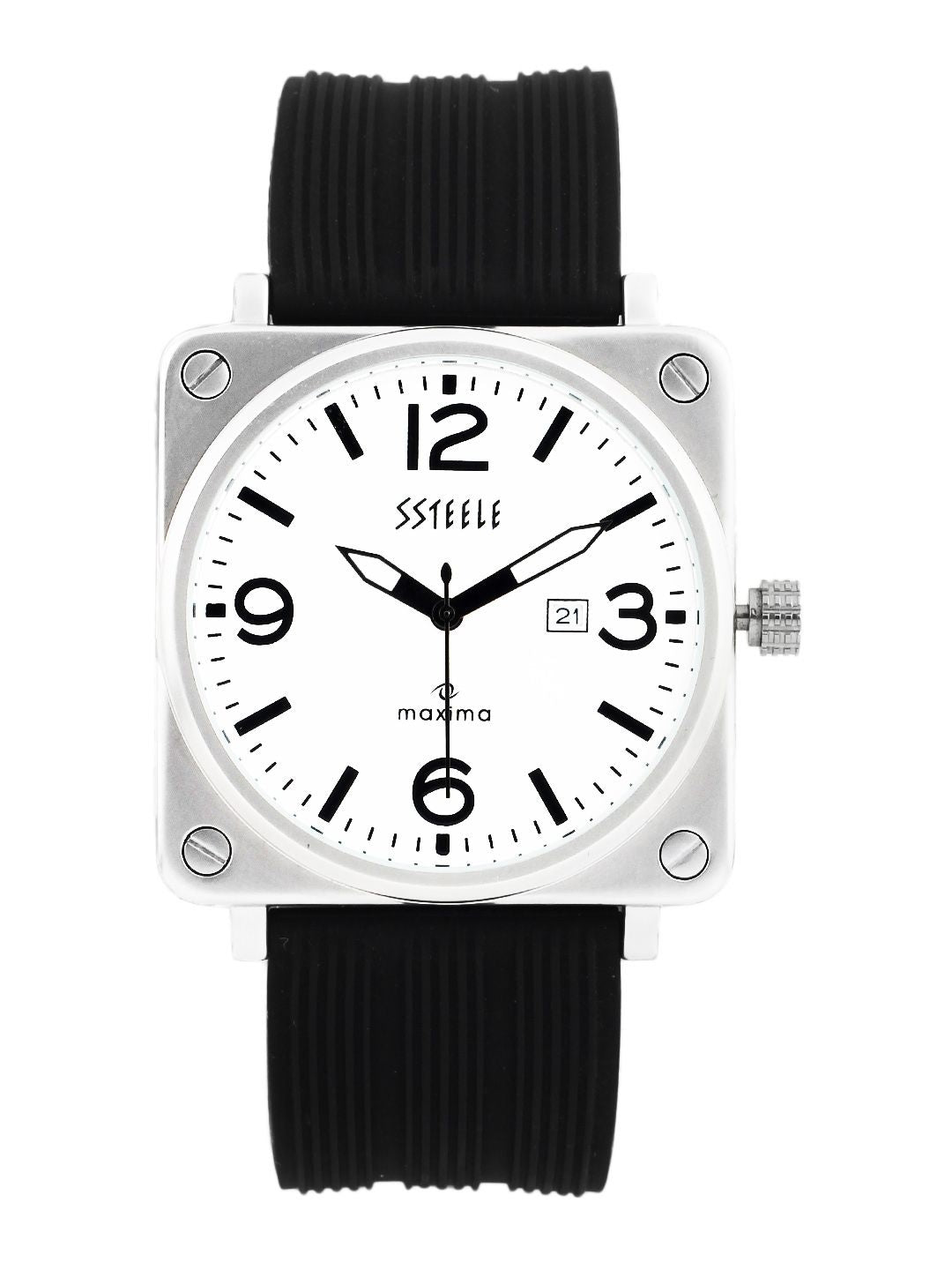 Maxima Ssteele Men White Dial Watch