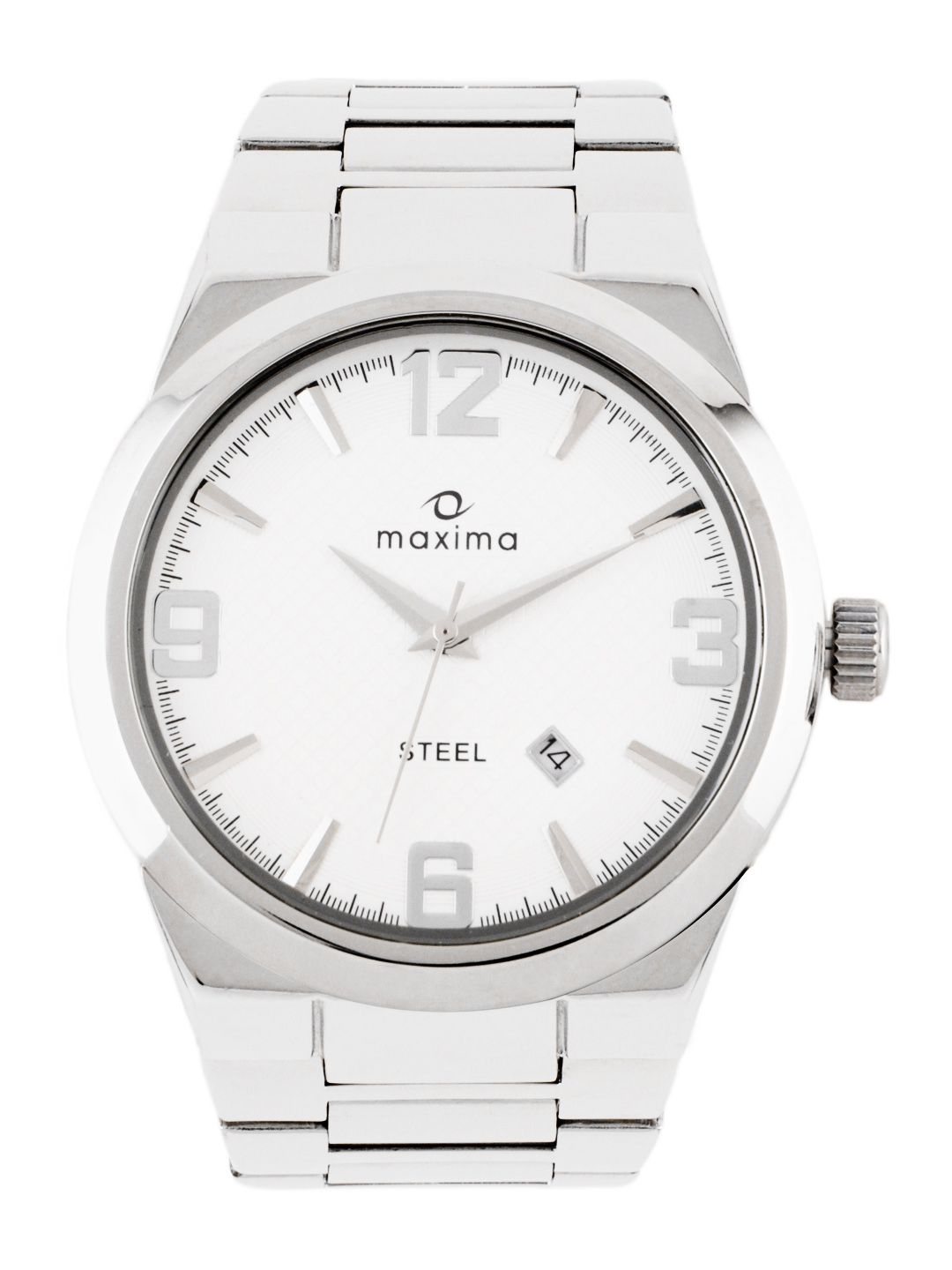 Maxima Ssteele Men White Dial Watch