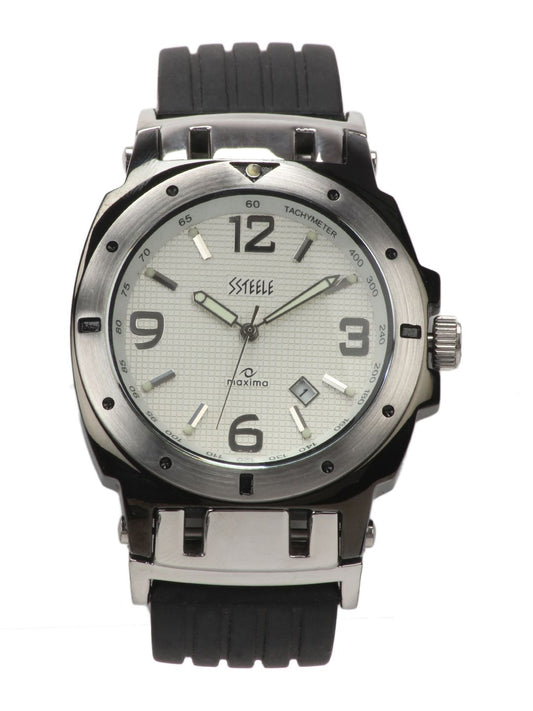 Maxima Men Silver Dial Ssteele Watch