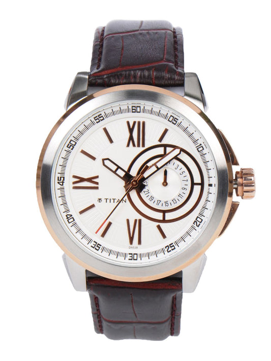 Titan Men White Dial Watch